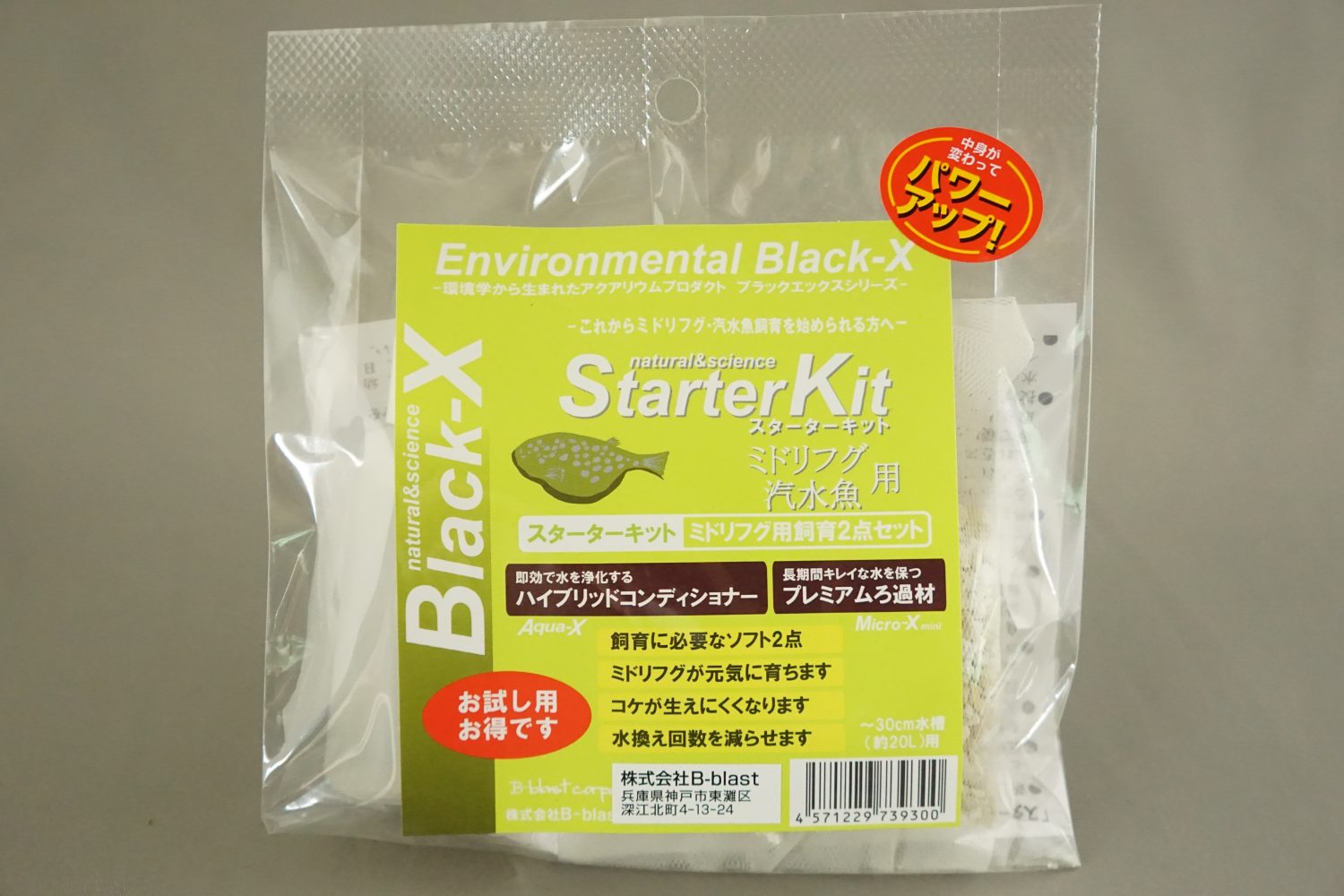 Black X Starterkit ミドリフグ用 アクアリウム用品 ペットの餌 サプリメントの研究開発 製造 販売 ビーブラスト